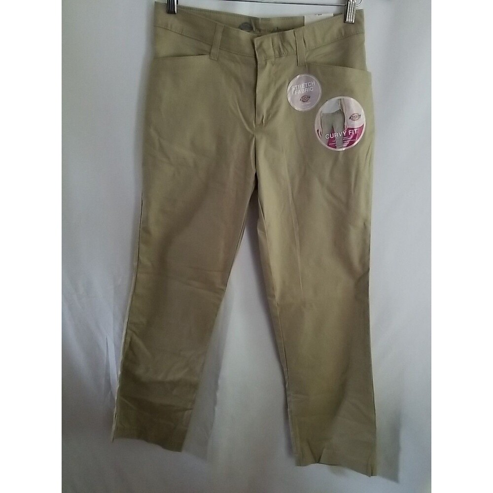 Genuine Dickies Pants Women's Beige Stretch Fabric Curvy Fit Size 6 SH